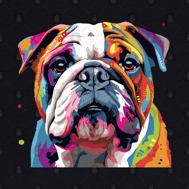 English Bulldog - English Bulldog Colorful by Kudostees